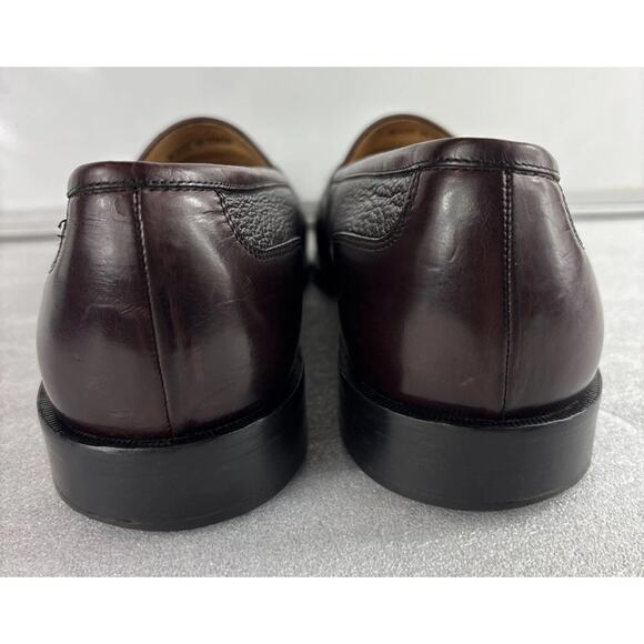 Johnston Murphy Brown Leather Tassel Loafer Shoe Mens 8. 5 M Italy Vintage main image 9